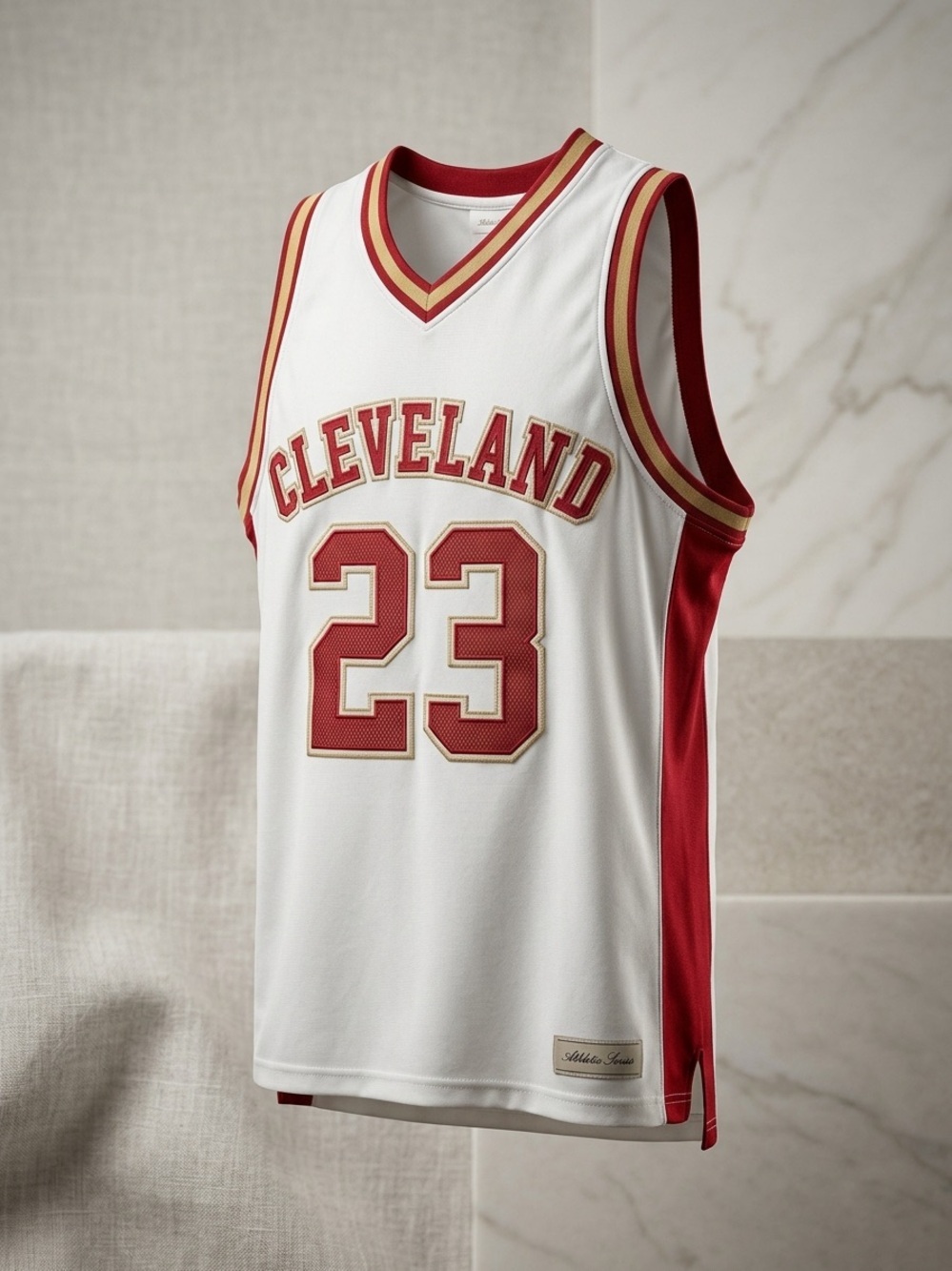Cleveland 23 White & Red Basketball Jersey